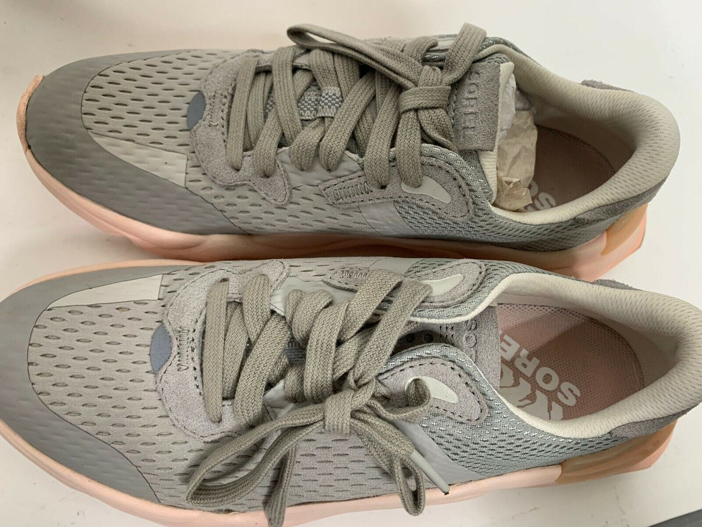 Sorel Womens 9.5 Kinetic RNEGD Lace Sneaker Shoes Dove Peach Blossom