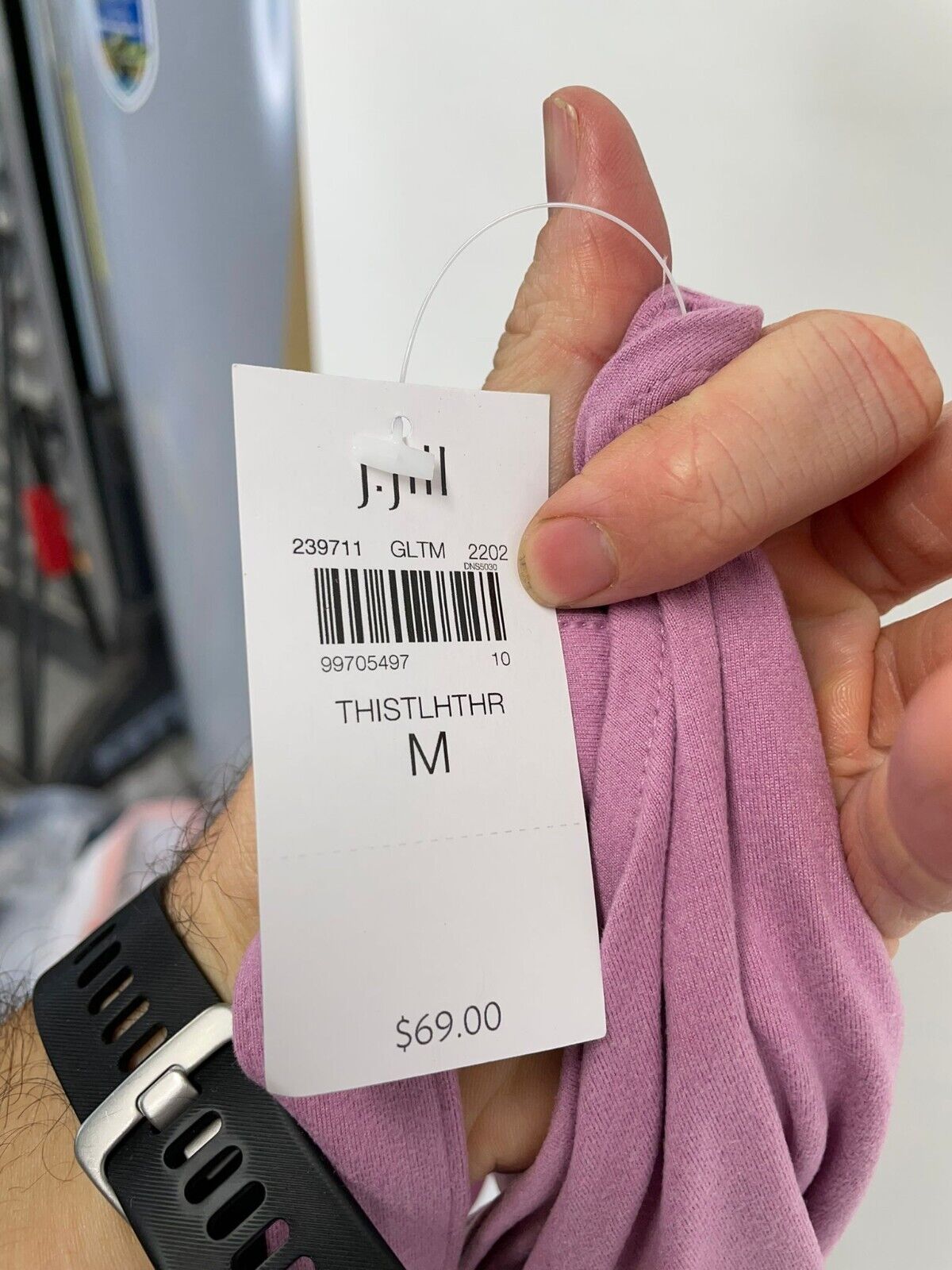 J Jill Womens M Fit Crossover Back Tee T Shirt Thistle Heather Purple Top