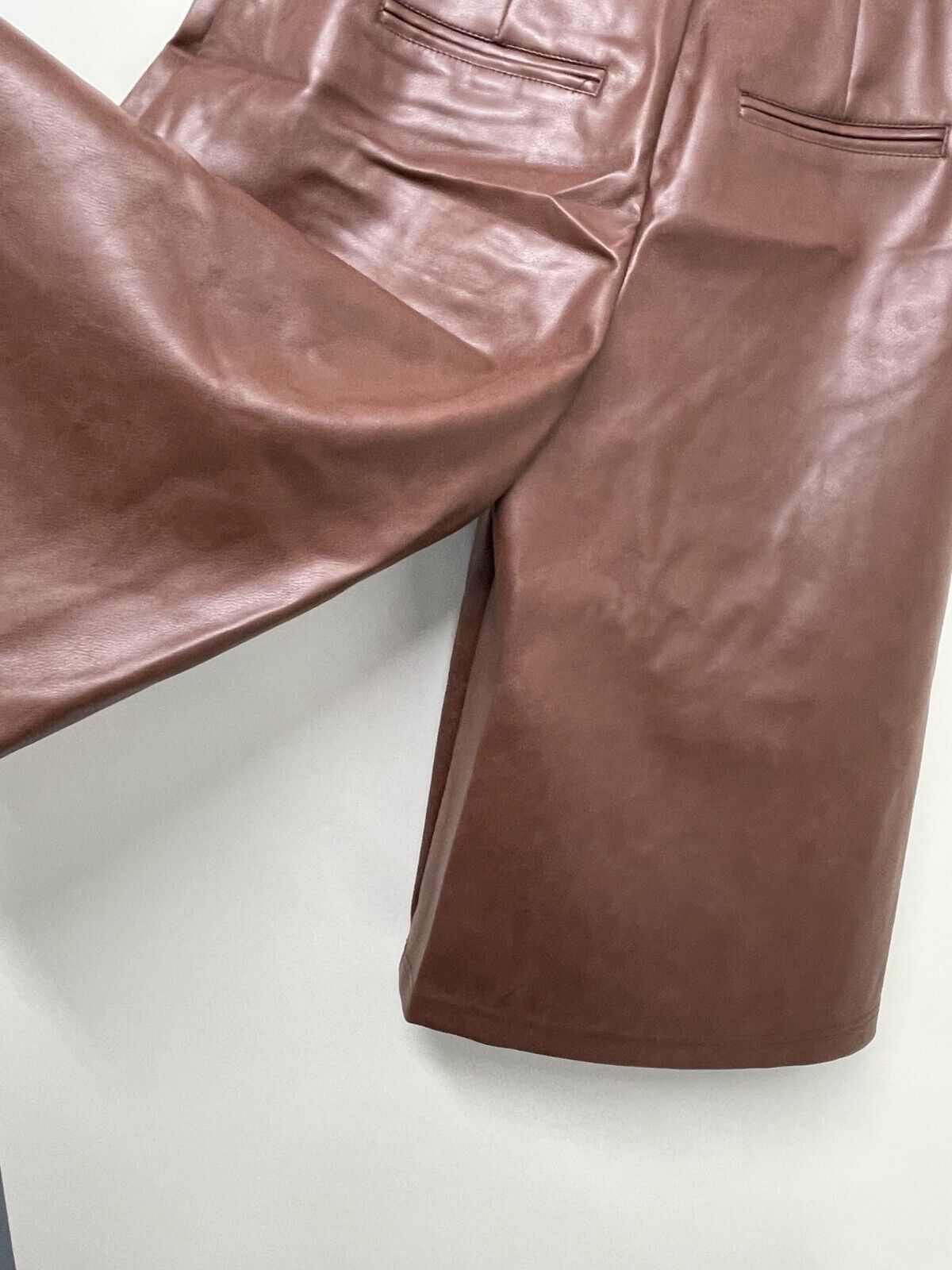 Avec Les Filles Women S Faux Leather Wide Leg Short Brown Culottes anthropologie