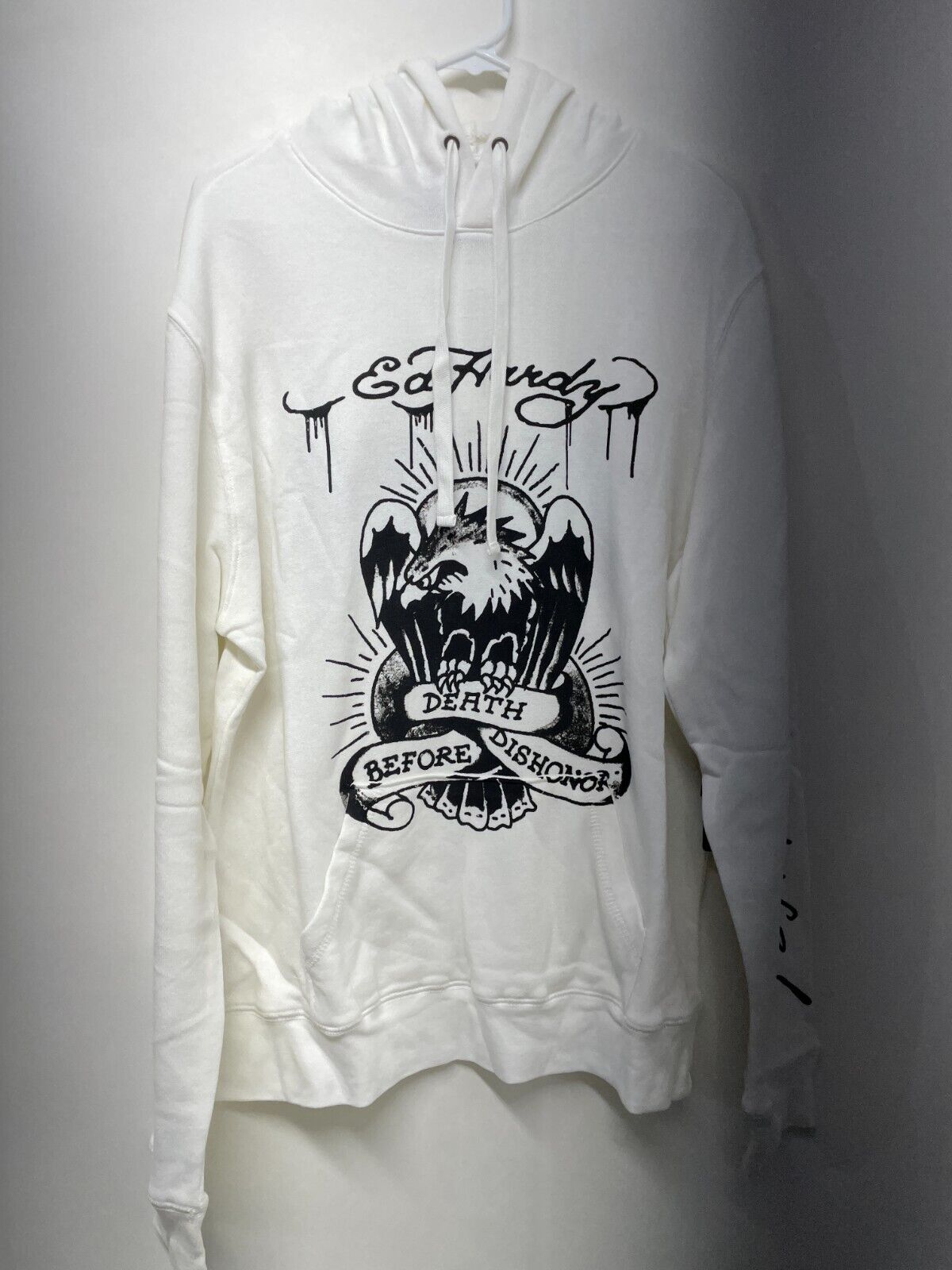 Ed Harley Womens L Cloud Dancer Hoodie Sweatshirt Dolls Kill White Relaxed Fit