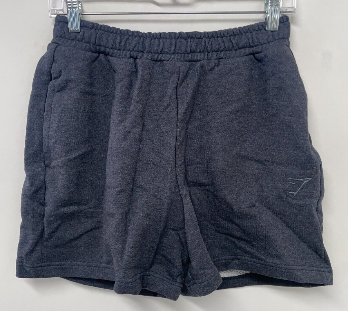 Gymshark Womens XS 5" Rest Day Sweat Shorts Black Marl Boxy Fit B1A2R Gym