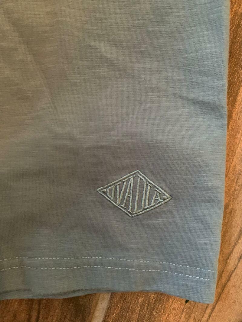 Ovadia Mens M Magen Slubbed Cotton Long Sleeve T-Shirt Blue Stone Sweatshirt