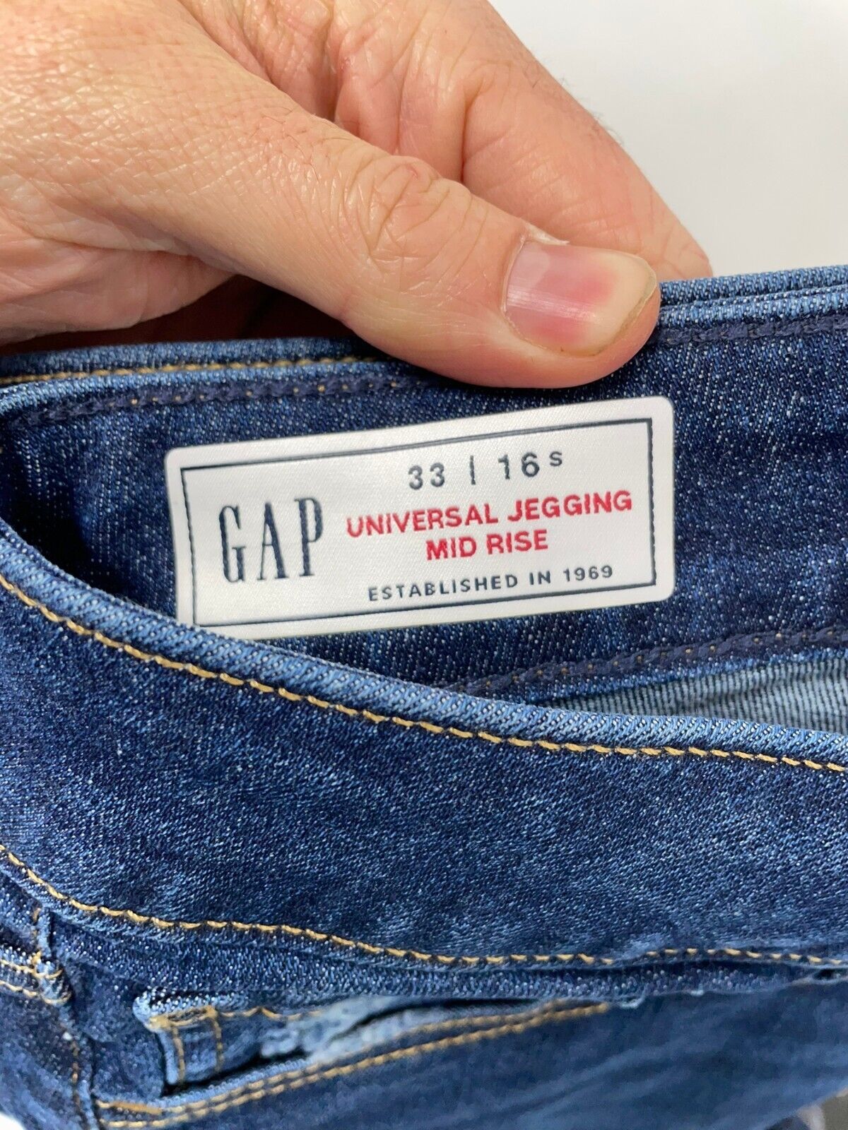 Gap Women 33 16S 16P Universal Mid Rise Jegging Jeans Denim Washwell Dark Indigo