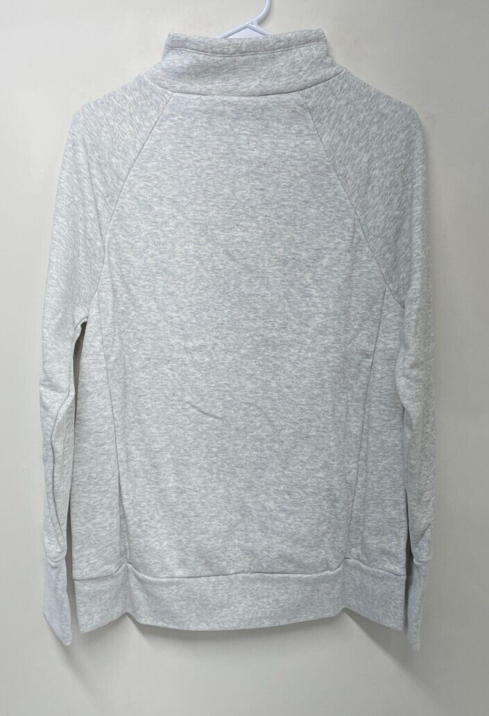 Fabletics Womens M Zaylee Funnel Neck Tunic Sweater Light Grey Heather LS2149637