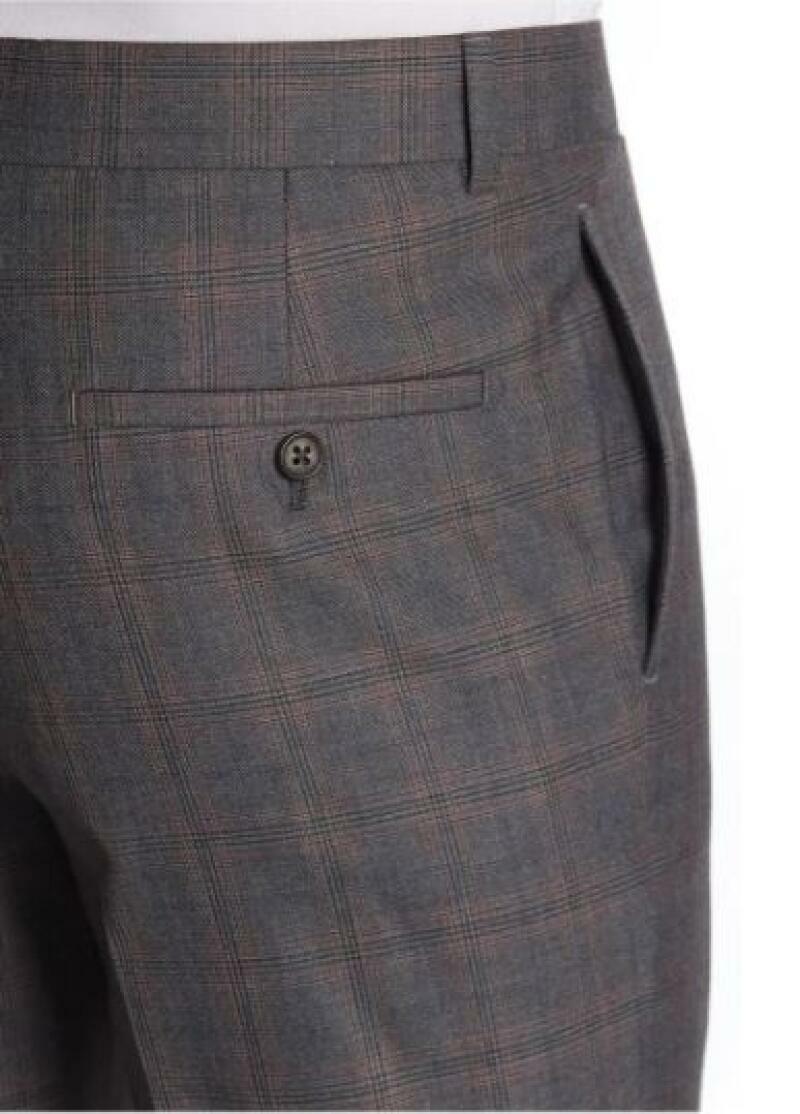English Laundry Mens 33 Gray Olive Orange Windowpane Plaid Suit Dress Pants