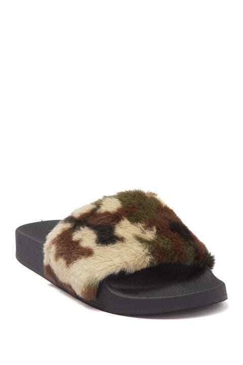 Steve Madden Womens Softey Faux Fur Slide Slippers Sandals Choose Size Color