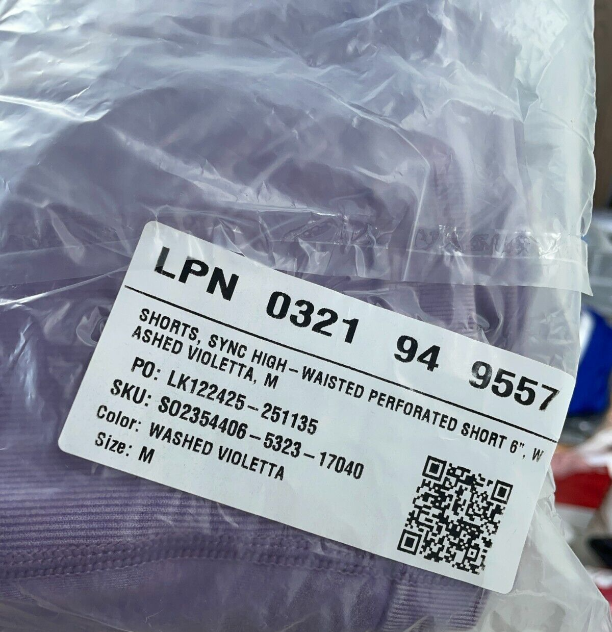 Fabletics Women's M Sync Seamless High-Waisted 6'' Short Washed Violetta NWT