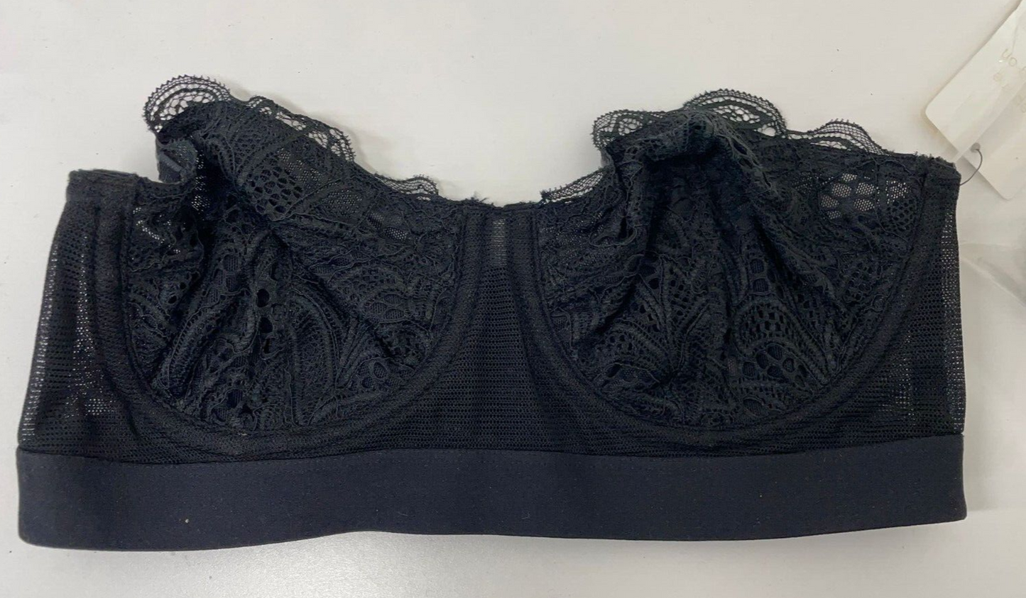 Lively Womens 32C The Lace Strapless Bra Black 32221 Removable Straps