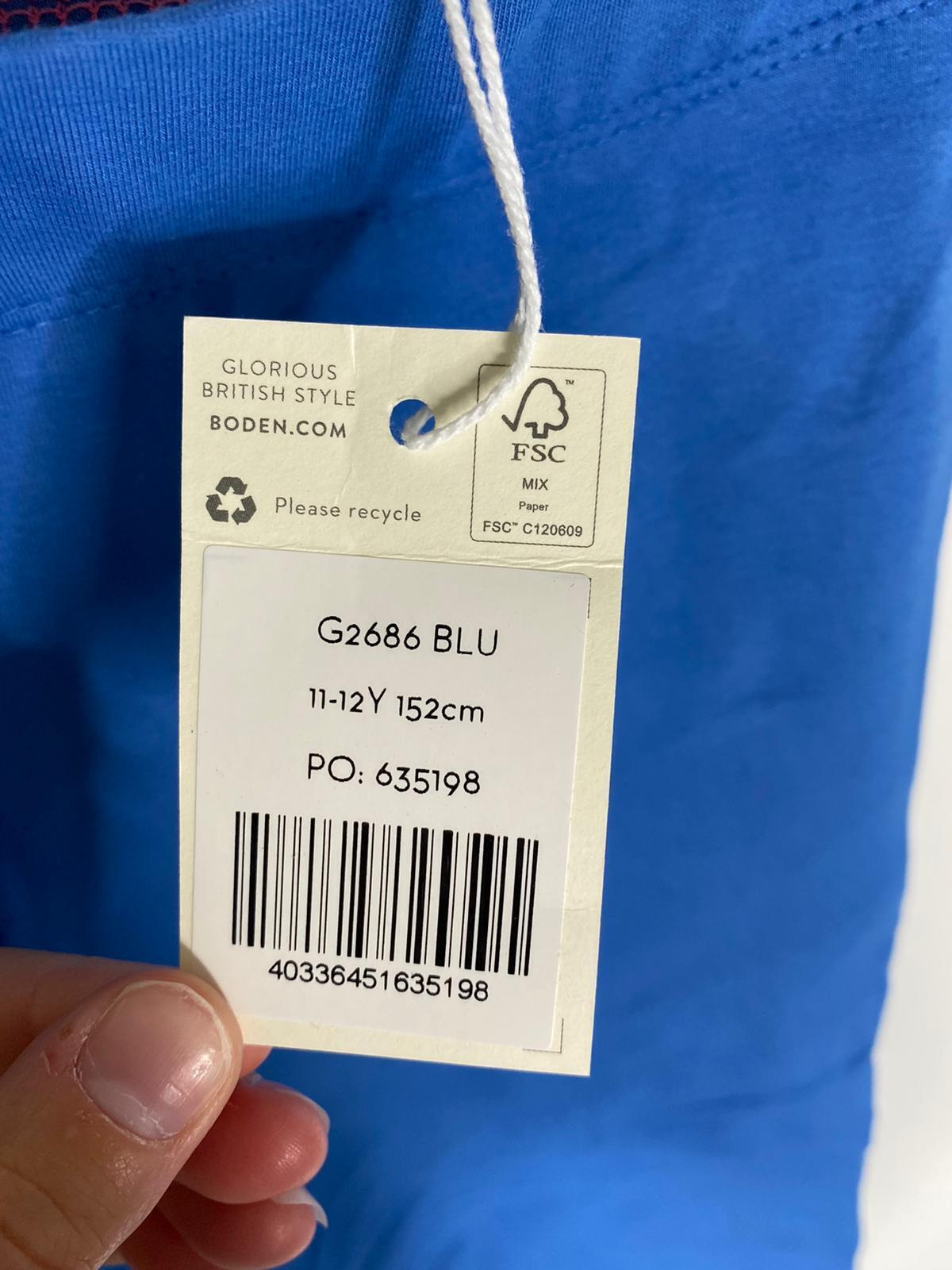 Boden Kids Girls 11-12 Blue Plain Cropped Legging G2686 Pull On Pant