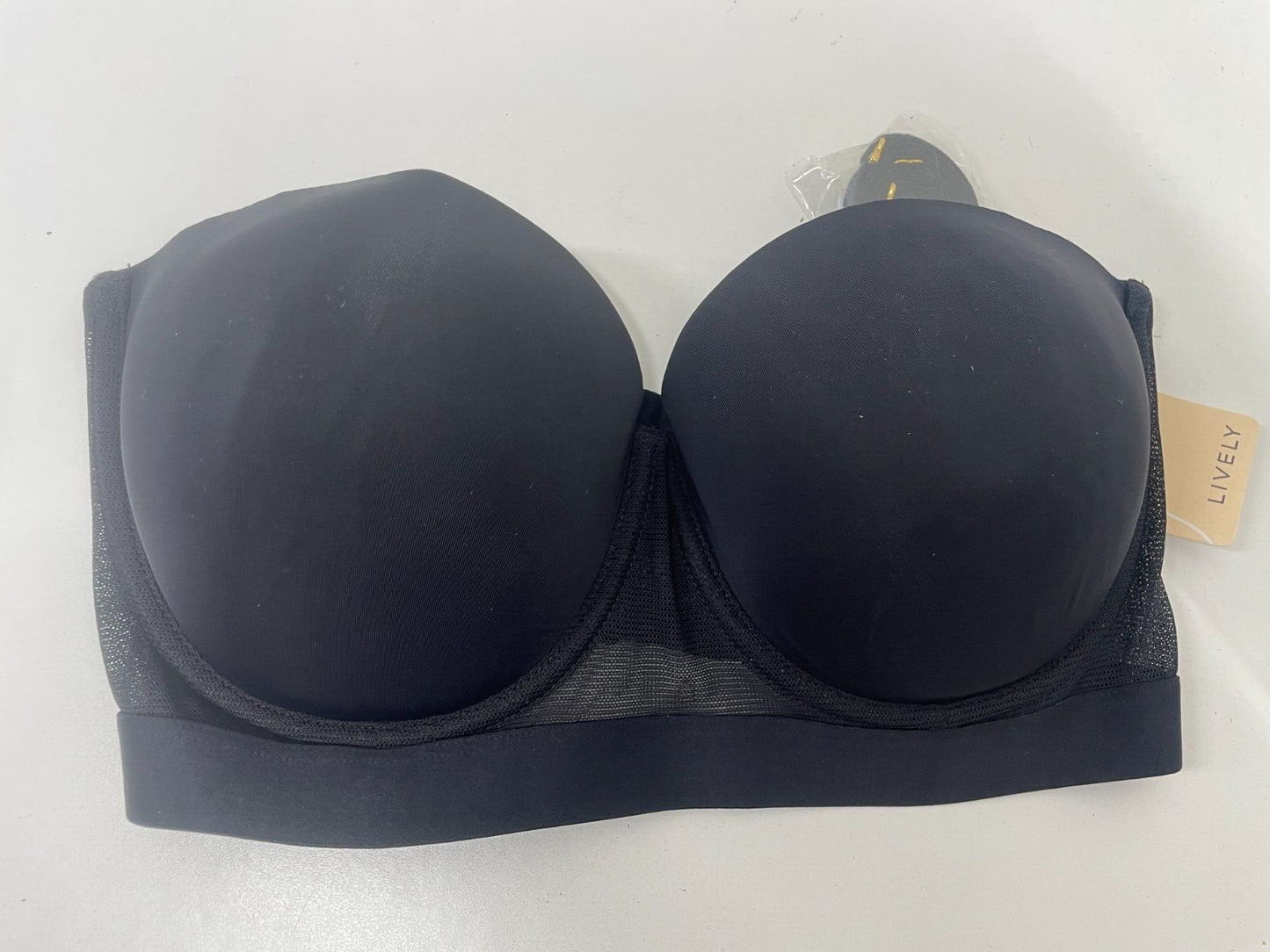 Lively Women's 34DDD The Lined Strapless Bra Black Underwire Convertible 32214