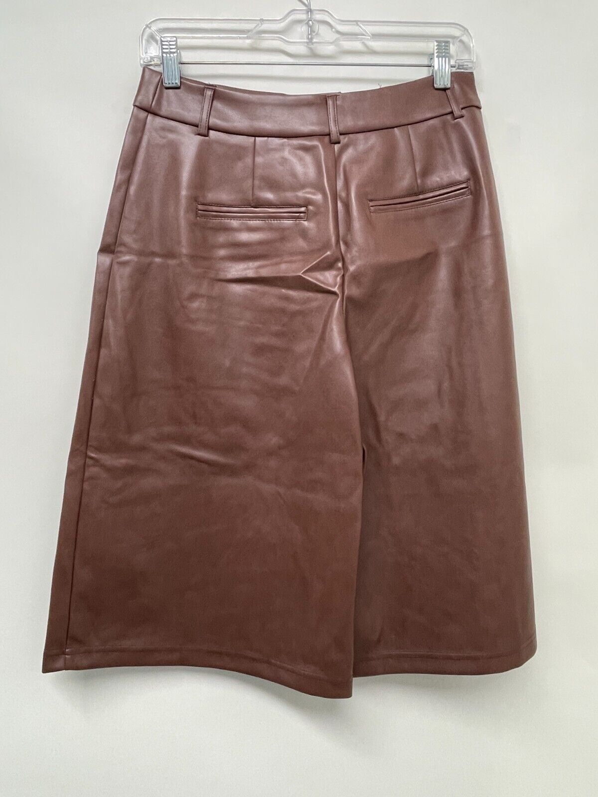 Avec Les Filles Women S Faux Leather Wide Leg Short Brown Culottes anthropologie