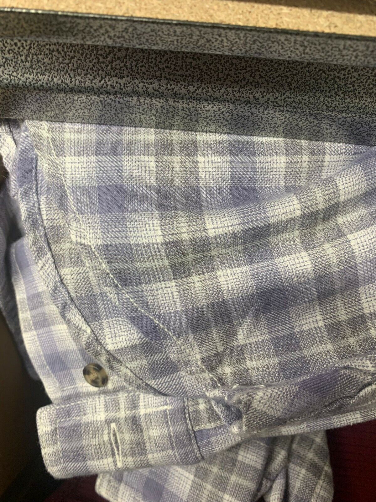 Wallin & Bros Mens Grindle Plaid Flannel Shirt Grey Ombre Grindle Plaid Purple
