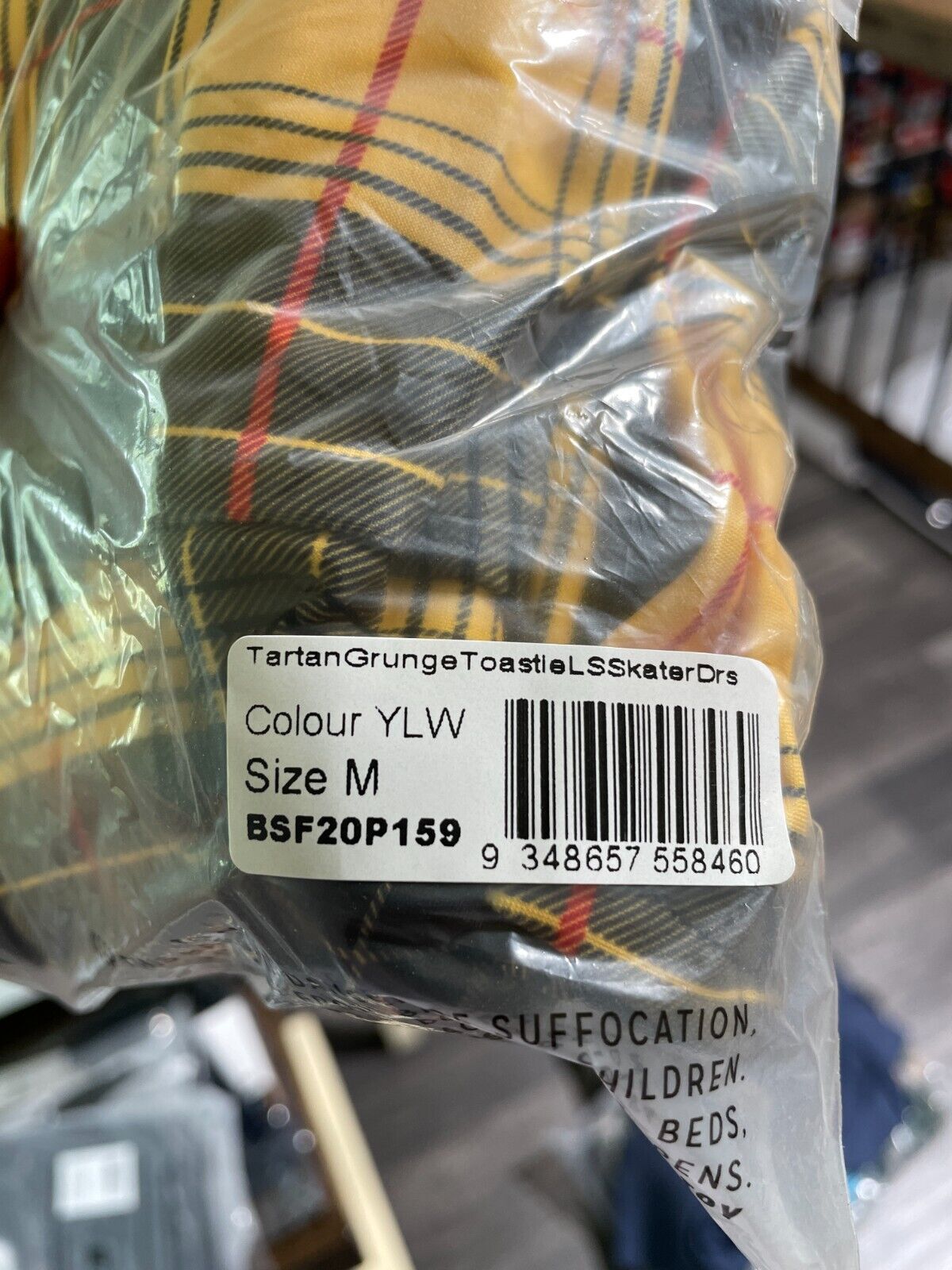 BlackMilk Women's M Tartan Grunge Toastie Long Sleeve Skater Dress BSF20P159