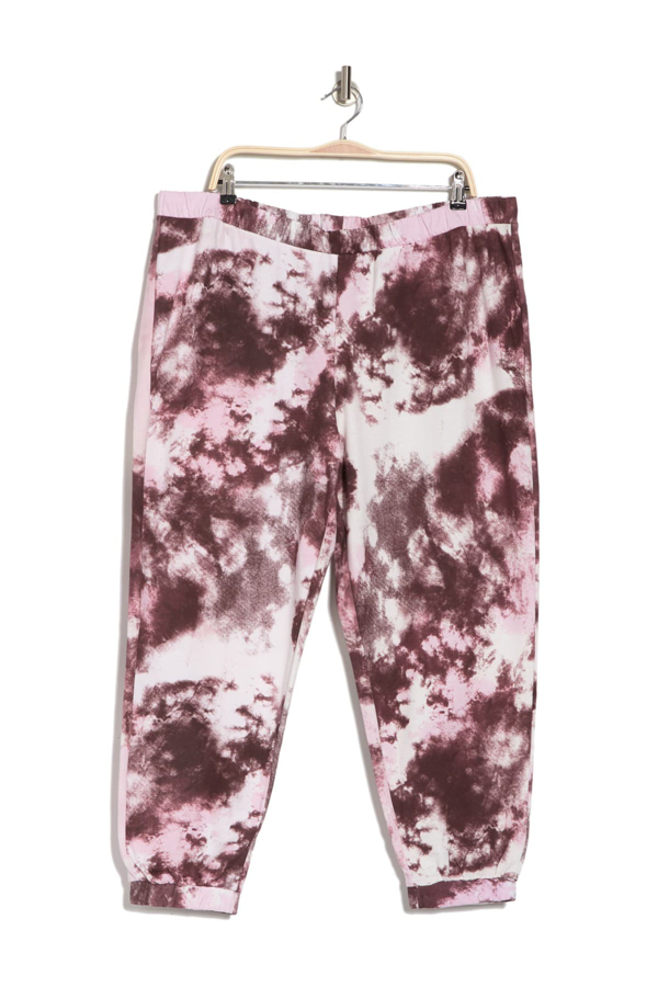 Z by Zella Womens 2X Maise Tie Dye Joggers Burgundy Huckle Sweatpants NWT