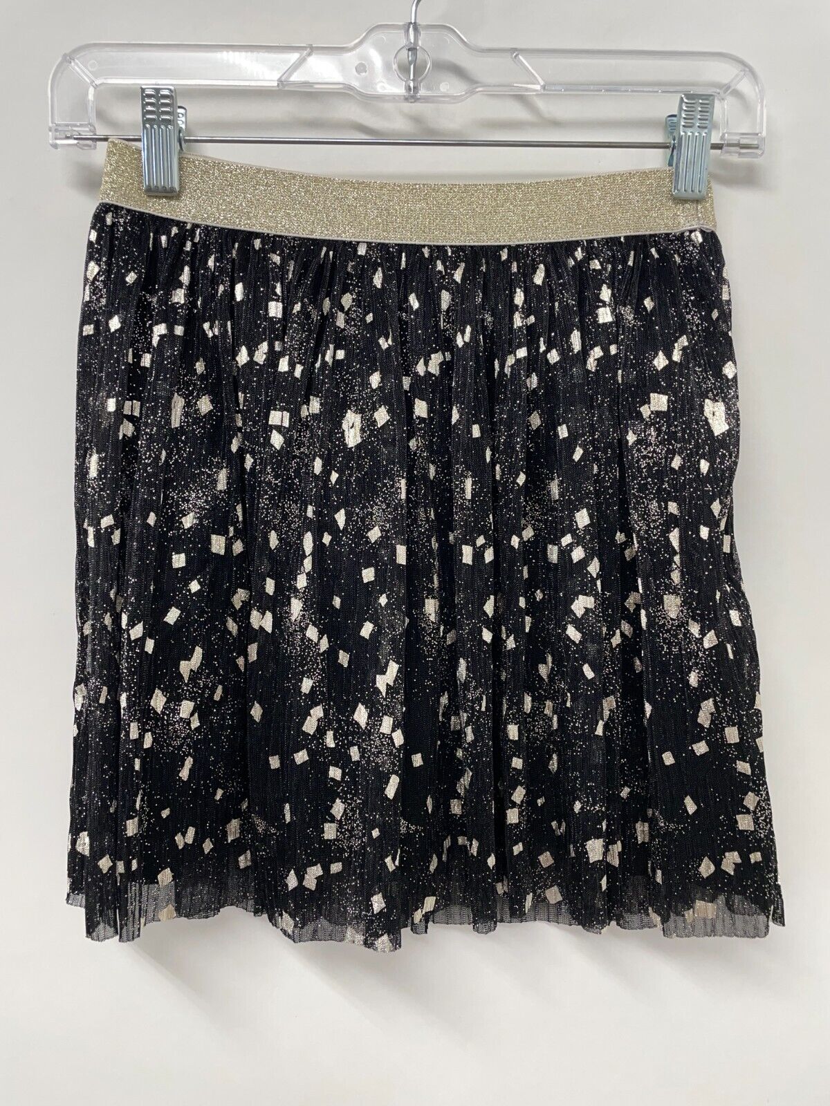 J. Crew Girls L Crewcuts Shimmer Skirt Black/Gold Pull-On Casual Party BL615 NWT