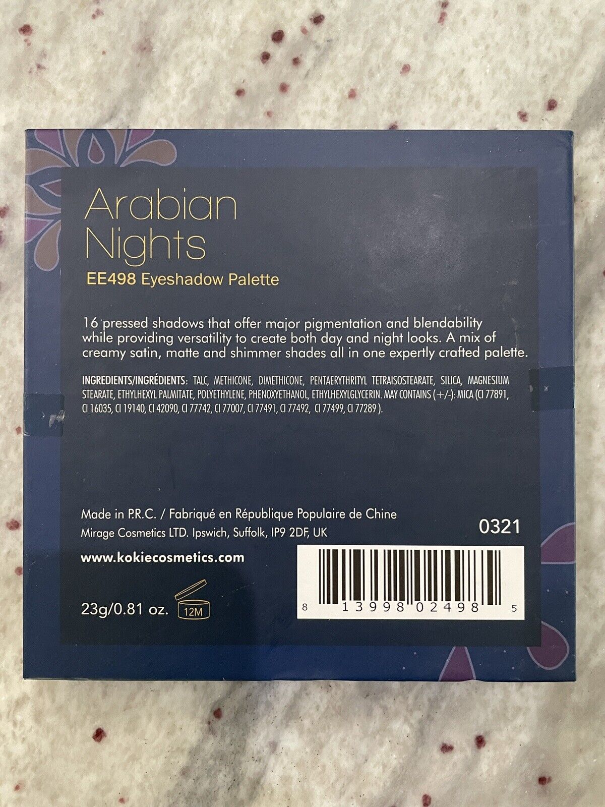 Kokie Lot Of 2 Eyeshadow Palette Arabian Nights EE498 Pure Magic .81 23g