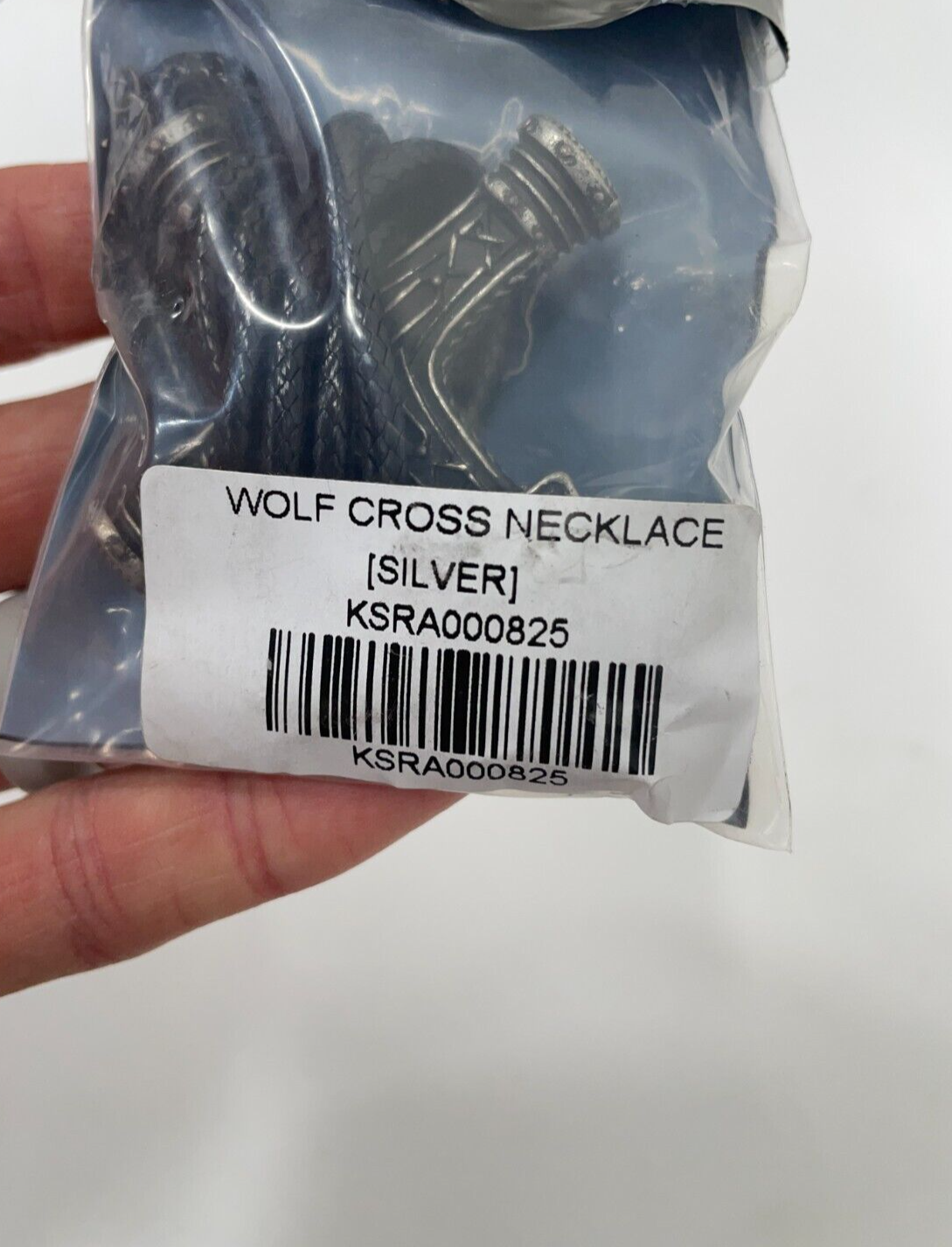 Killstar Women's Wolf Cross Pendant Necklace Silver Metal KSRA000825 Mens