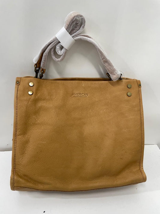 American Leather Co Womens Lenox Triple Entry Satchel Purse Shoulder Bag Cafe