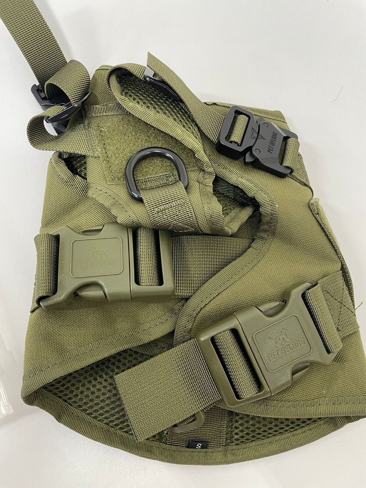 Pet Belong Dog S Tactical Service Pet Harness w/ Handle Ranger Green K9