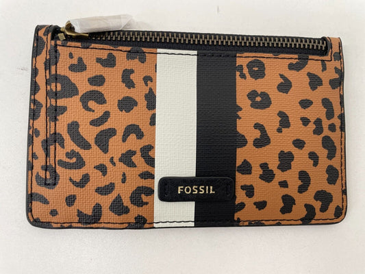 Fossil Womens 5.5x3.5 Logan Zip Card Case Wallet Cheetah Print SL6356989