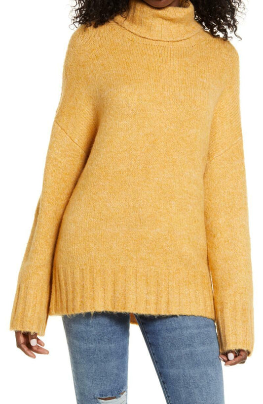 Vero Moda Womens S Berko Turtleneck Sweater Sunflower Yellow Pullover Roll Neck