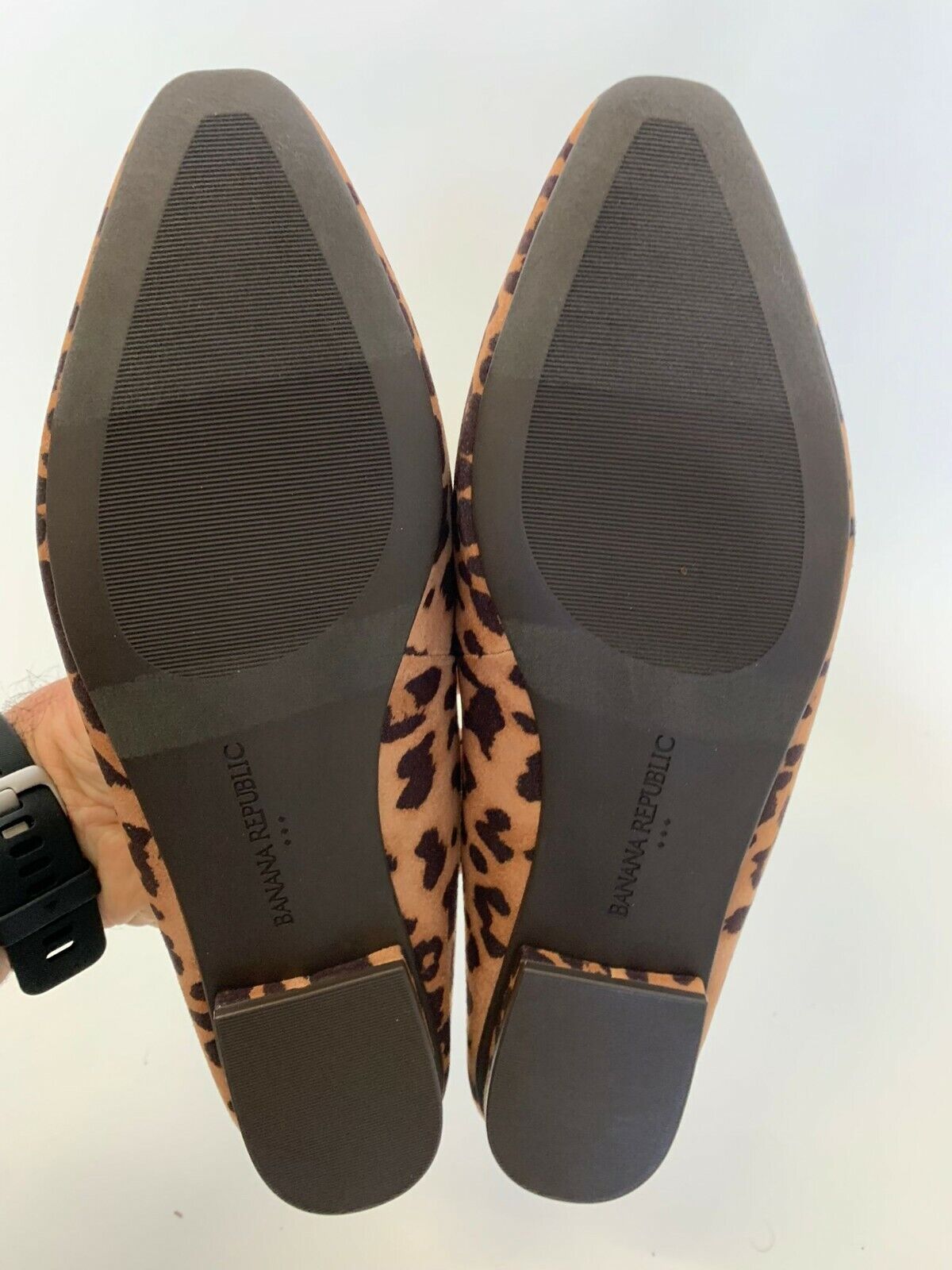Banana Republic Factory Womens 7 Mule Slide Flat Shoes Cheetah Print
