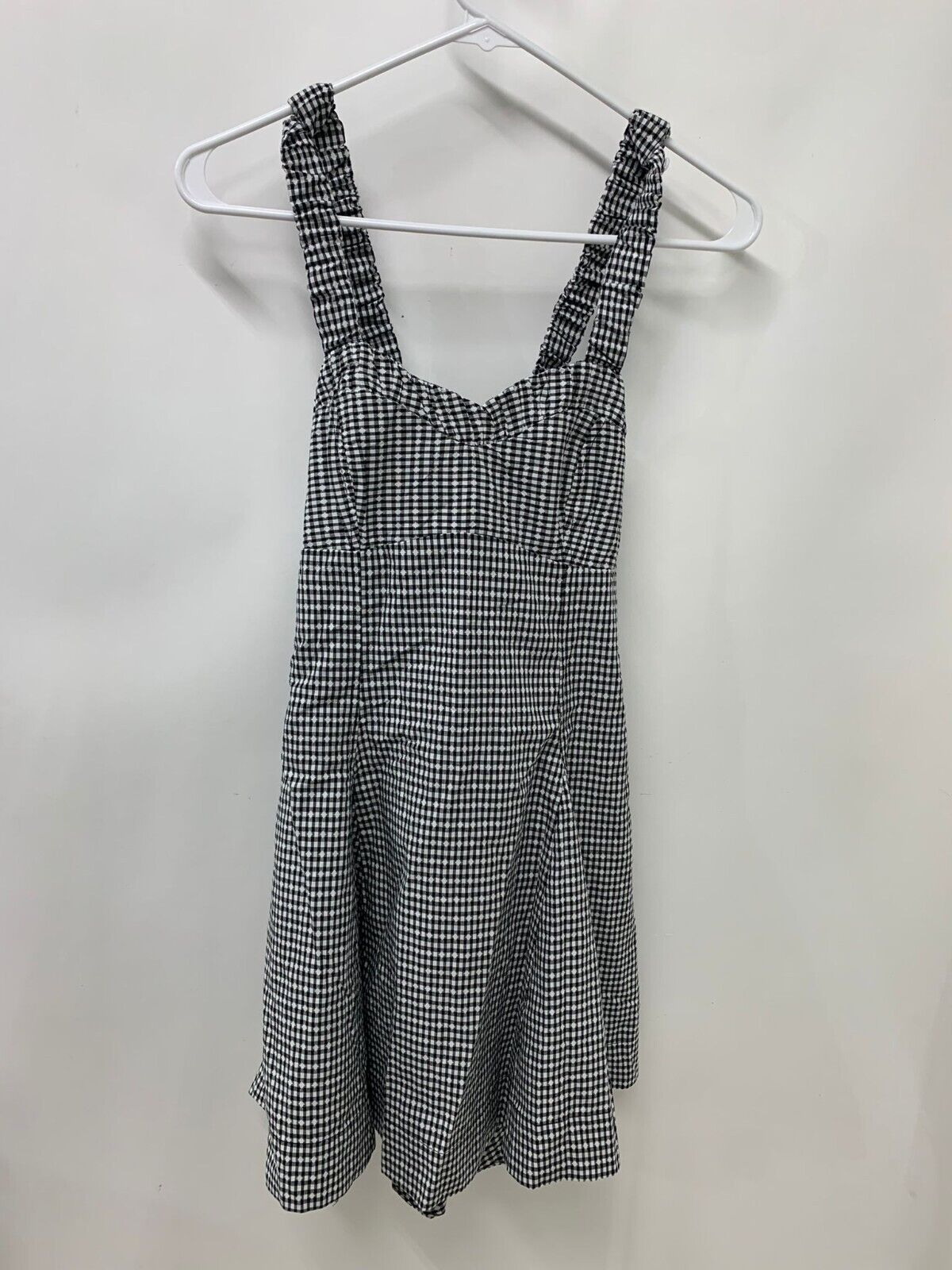 Anthropologie Maeve Womens XS Sweetheart Mini Dress Black White Gingham