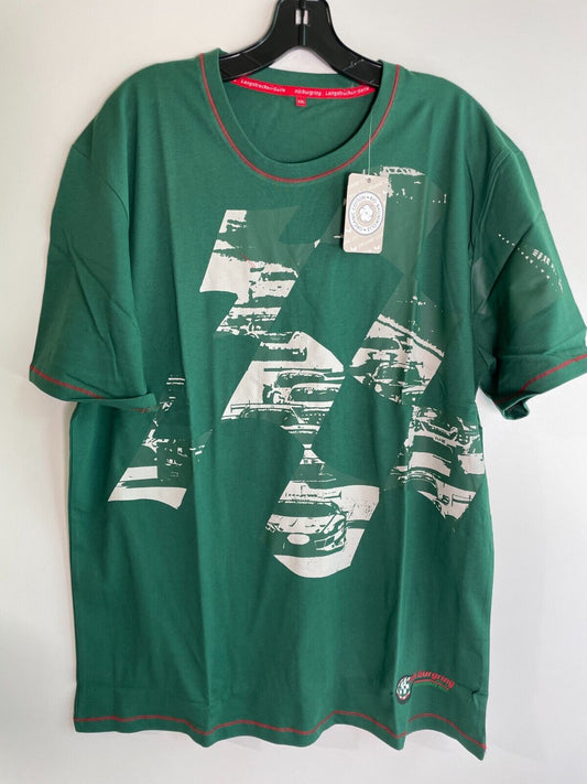 Langstrecken-Serle Mens XXL NLS Herren Start Graphic T-Shirt Green Short Sleeve