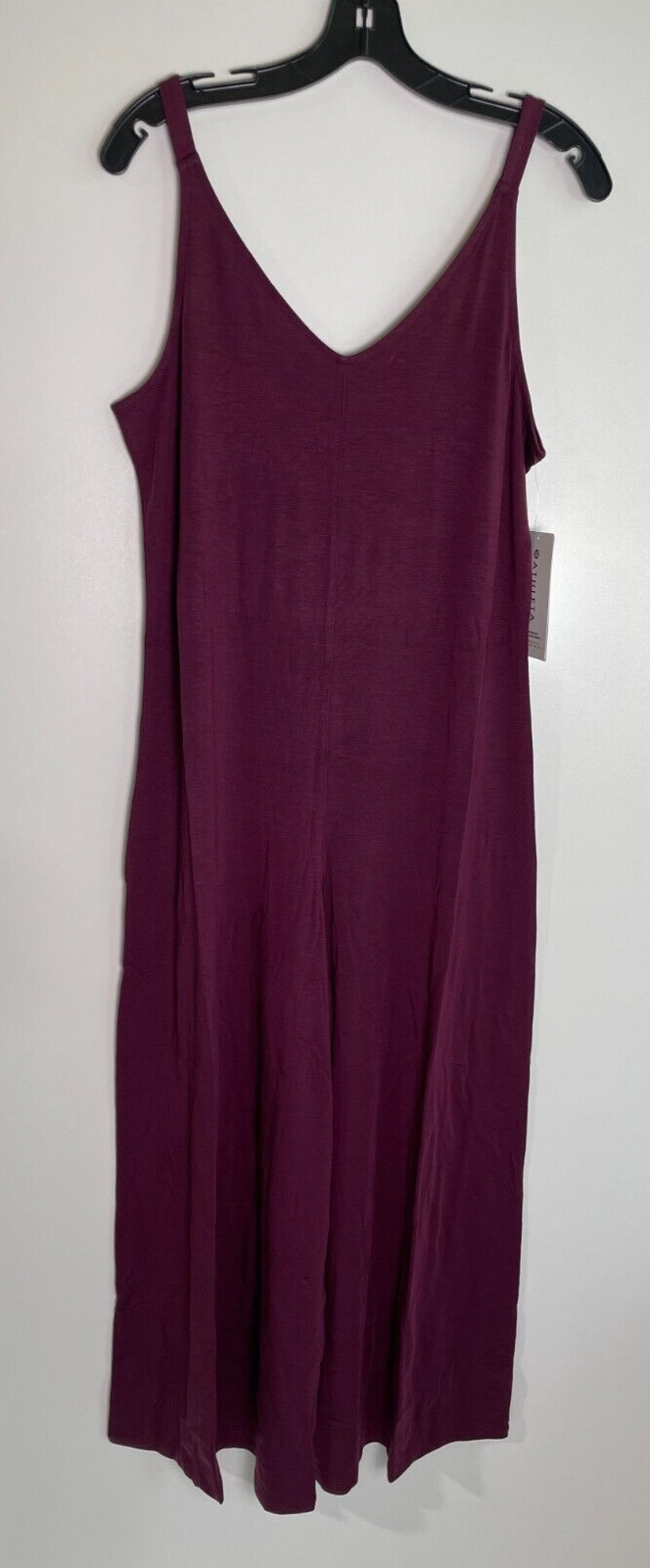 Athleta Womens S Nighttime Bliss Sleep V-Neck Romper Burgundy Wide Leg 981316-03