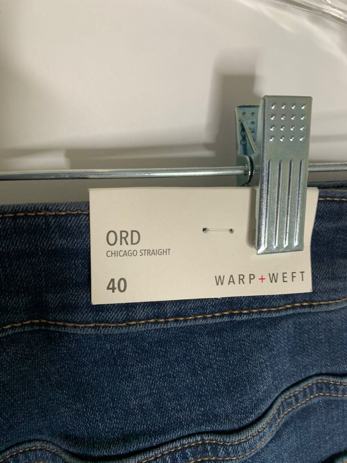 Warp + Weft Mens 40x30 38x29 Ord Chicago Straight Jeans Indigo Dark Wash