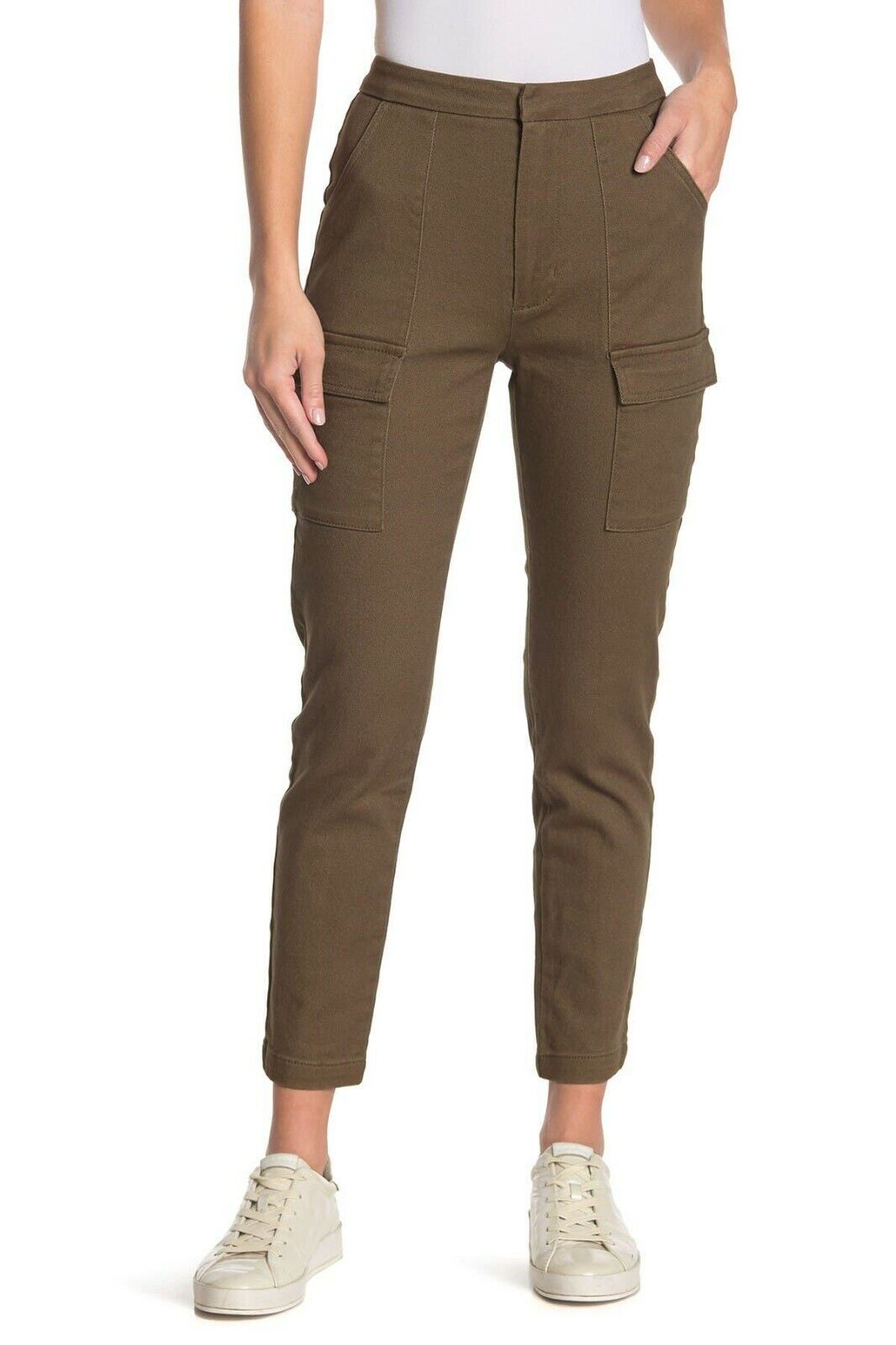 Abound Womens XL Cargo Twill Pants Olive Night Green Nordstrom Soft Cotton