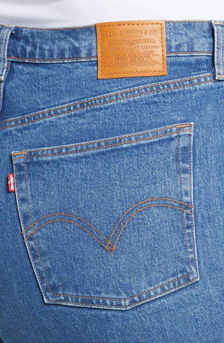 Levis Women 22W Ribcage Ankle Straight Leg Jeans Jive Beats Blue Denim High Rise