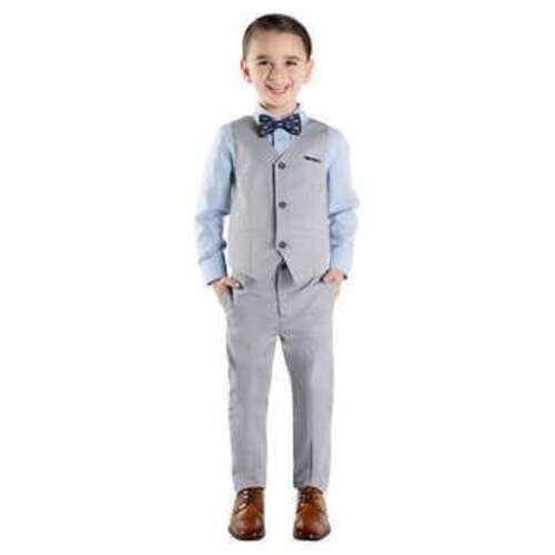 Andy & Evan Toddler Kids 4 Piece Suit Set Tie Wedding Outfit Vest Jacket NWT