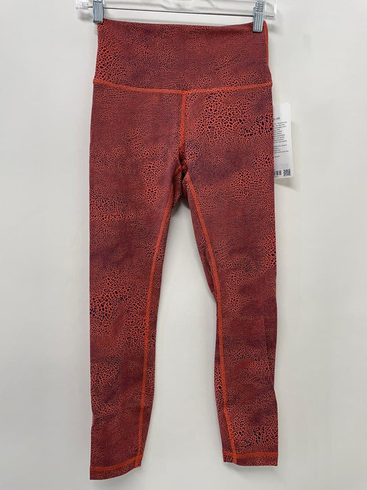 Lululemon Womens 6 Wunder Train HR Tight Legging 25" Crackle Glaze Orange