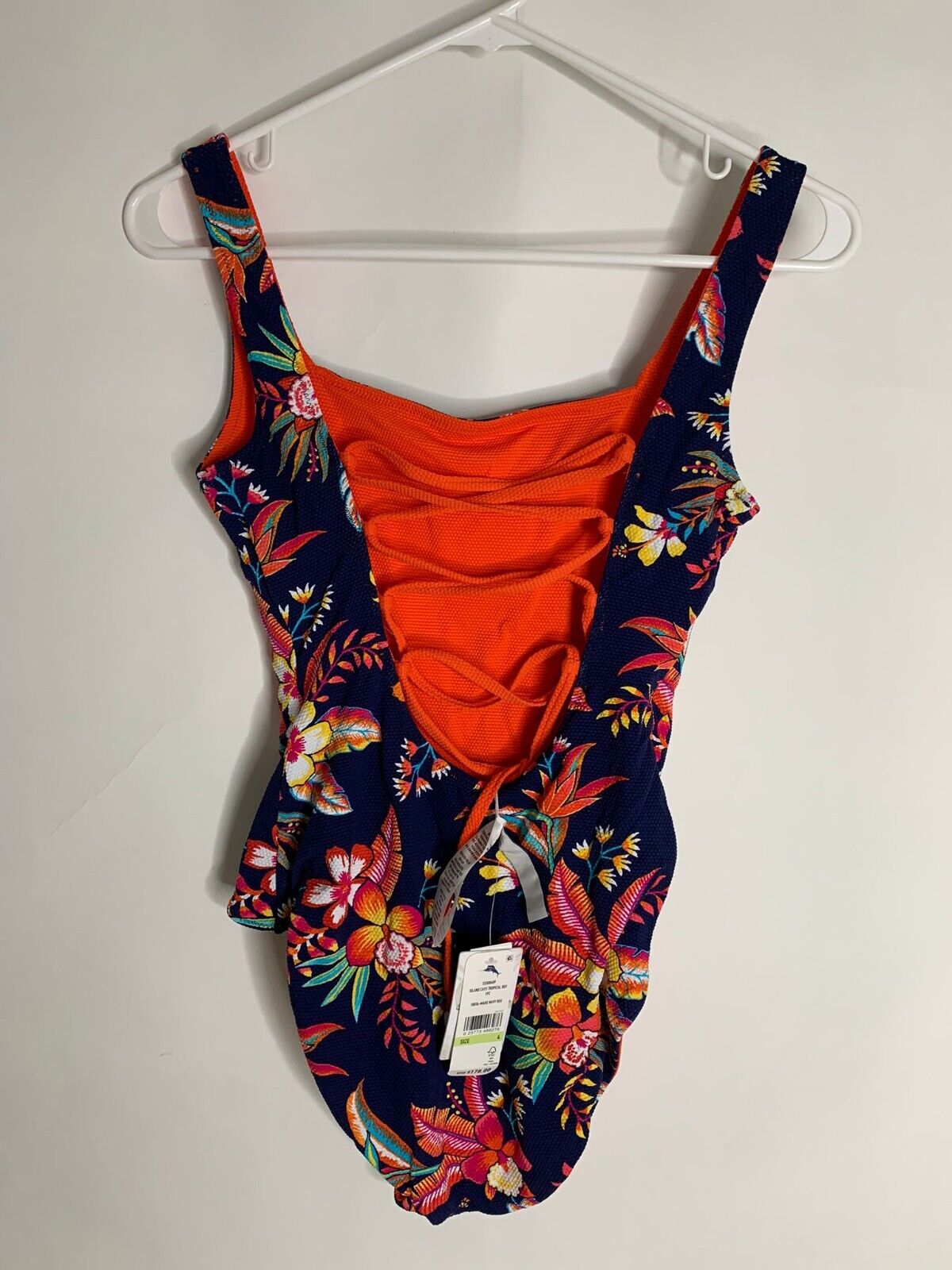Tommy Bahama Womens 4 Reversible Island Cays Tropical One-Piece Swimsuit