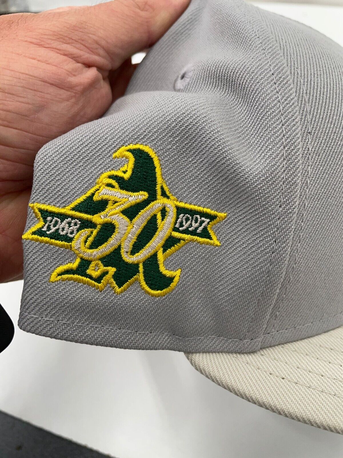 Oakland Athletics A's Mens 7 1/4 Gray Stone Hat Baseball MLB 30th Anniversary