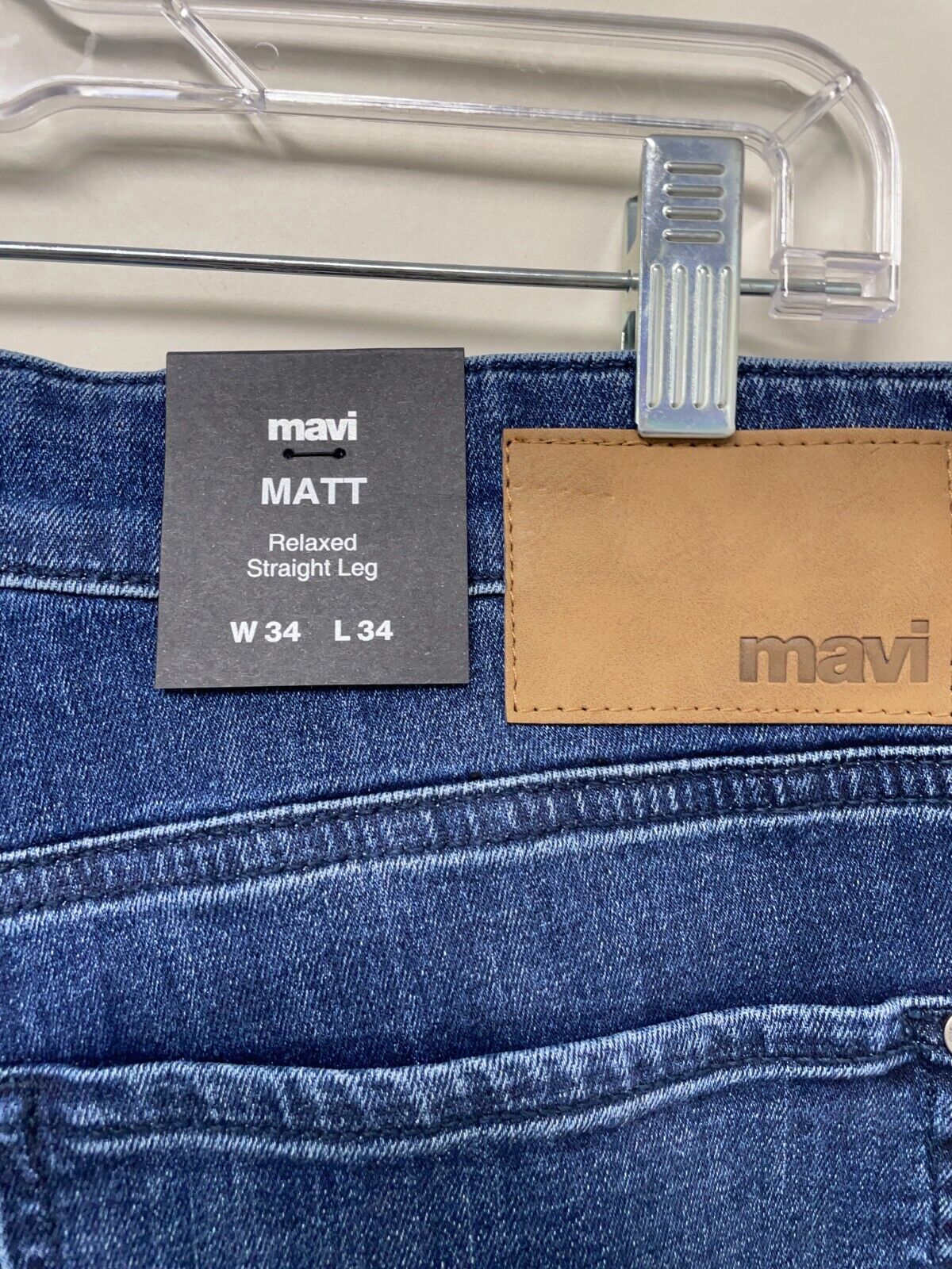 Mavi Mens 34x34 Matt Relaxed Straight Leg Jeans Mid-Rise Stretch 0033730283