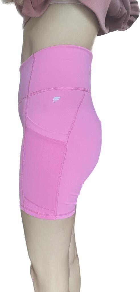 Fabletics Womens The On The Go 6" Shorts High Waist PowerHold Marble Pink Bike