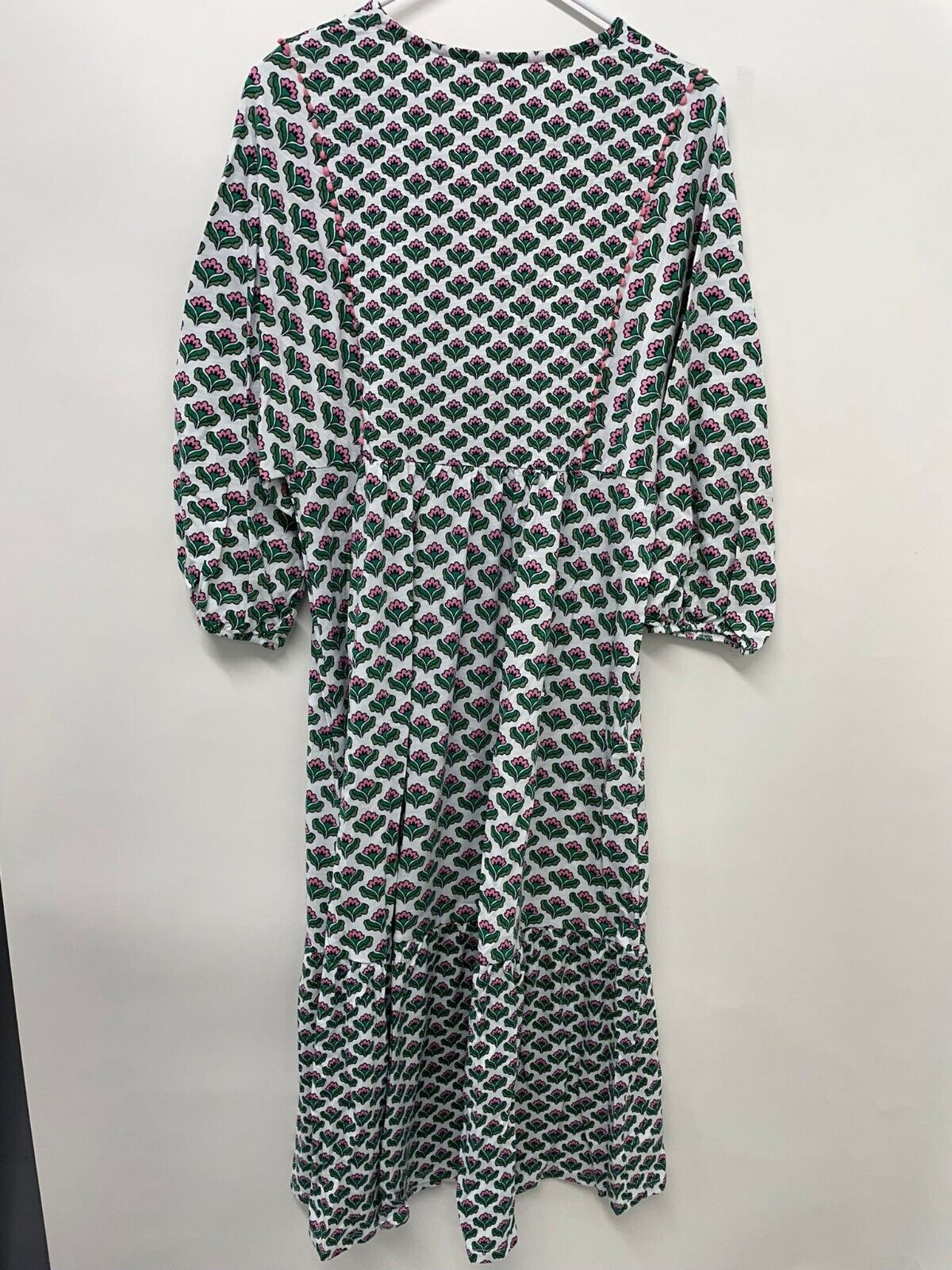 Boden Womens 8 Ivy Green Printed Anita Jersey Midi Dress Oriental Bud Geometric