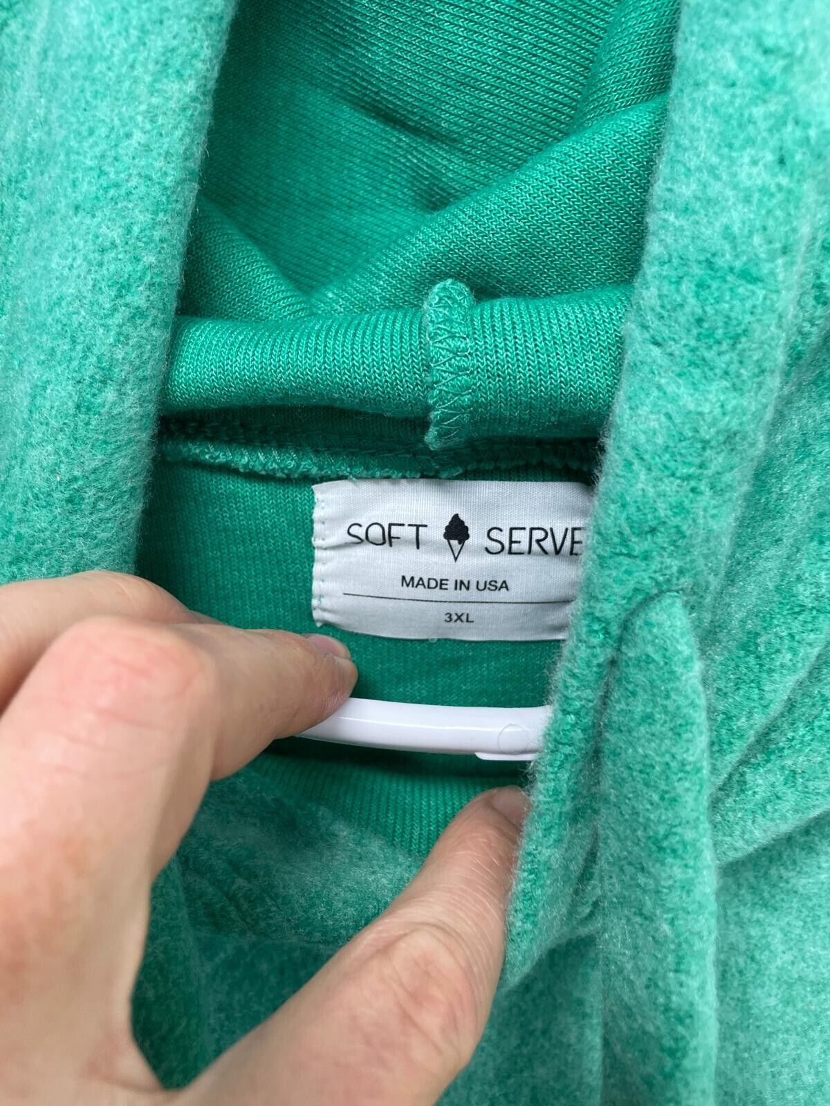 Soft Serve Unisex 3XL Cloud Cotton Hoodie Aqua Green Pullover Sweatshirt Active