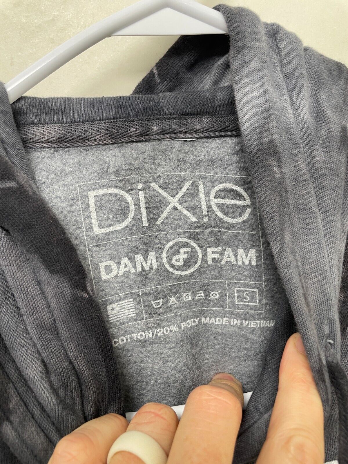 Dixie Dam Fam Mens S Clouded Tie Dye Hoodie Sweatshirt Gray Fleece D'Amelio