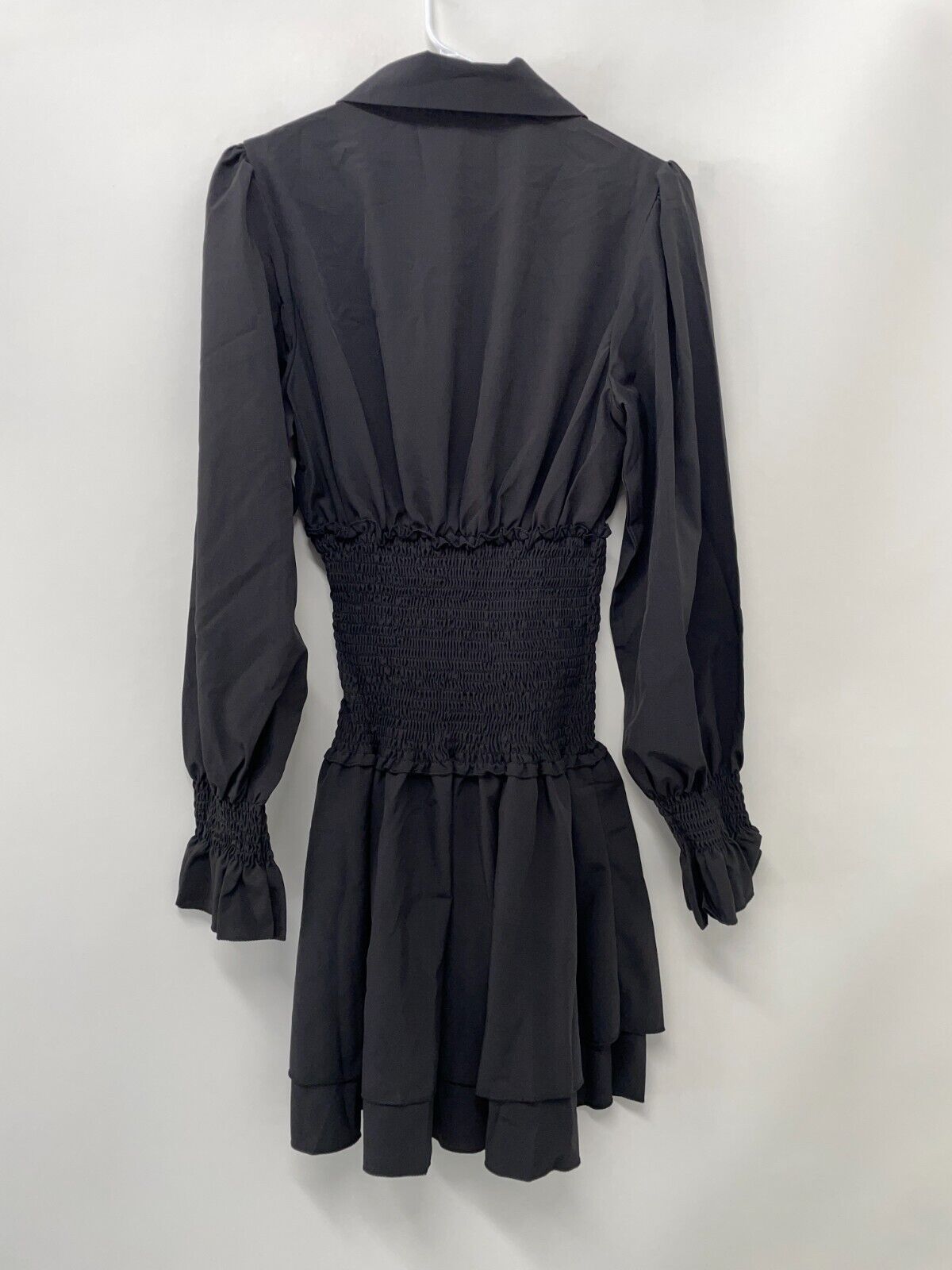 Parisian Women's 8 Shirred Flute Sleeve Mini Dress Black ASOS Shirt Dress NWT