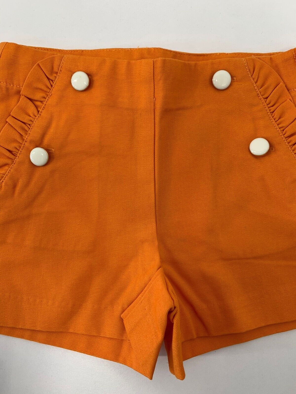 Janie & Jack Girls 3 Ruffle Trim Shorts Sun Orange High Waist