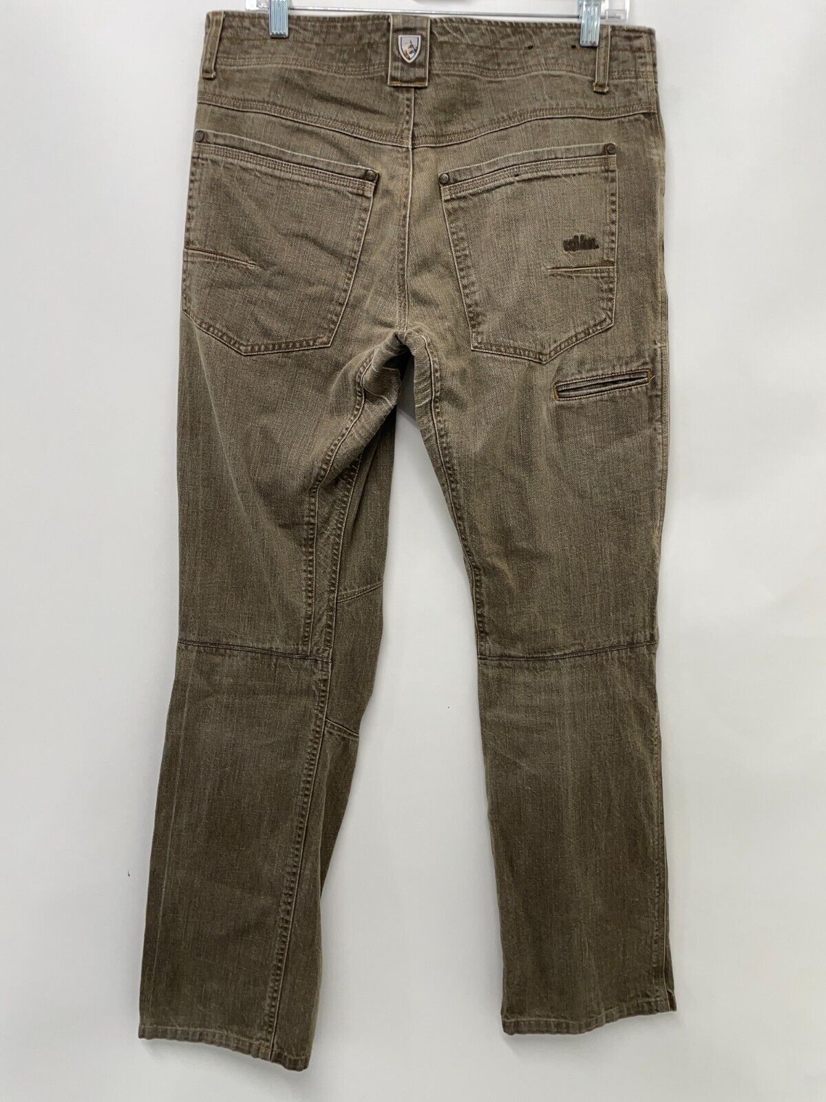 Kuhl Rydr Mens 32x34 Vintage Patina Dye Jeans  Brown Denim Straight Leg Stretch