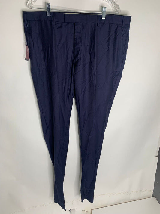 Charles Tyrwhitt Mens 40 40U Slim Fit Twill Dress Pants Navy Italian Luxury Wool