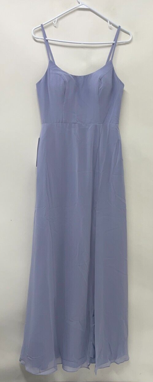 Azazie Moira A-Line Dress Womens A8 Dusty Lavender Chiffon Floor-Length Leg Slit