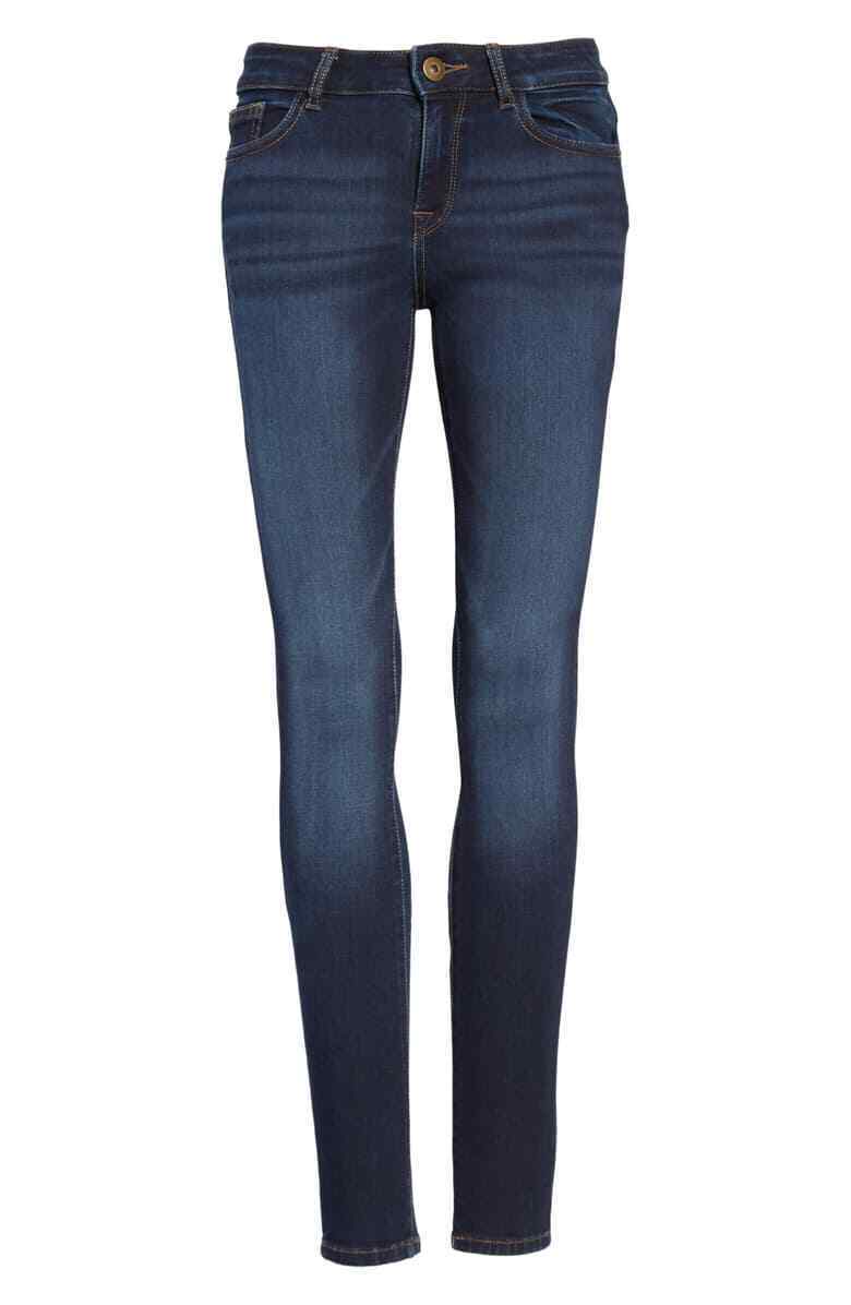 DL1961 Womens 26 Florence Mid Rise Instasculpt Skinny Jean Dark Wash Warner