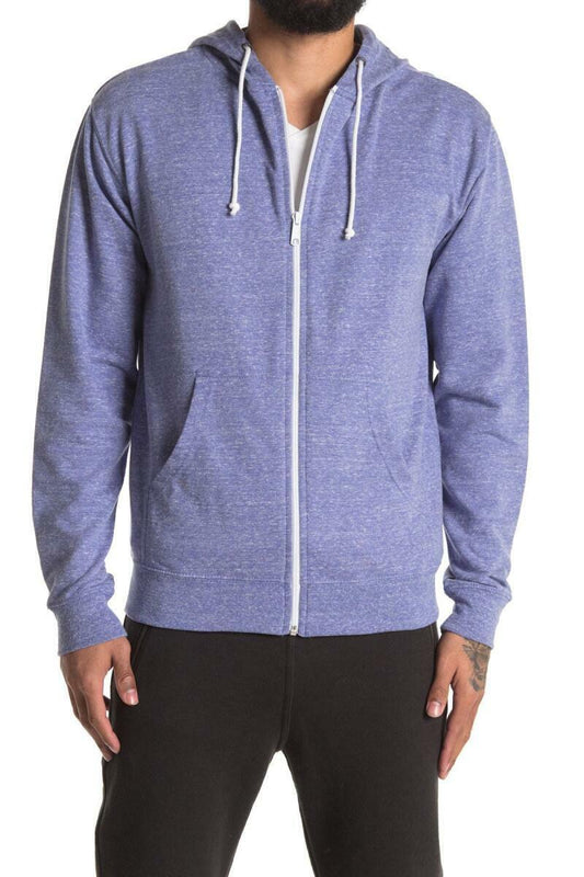 Jeff Athletics Mens M Powder Blue Northridge Front Zip Hoodie Jacket Sweatshirt