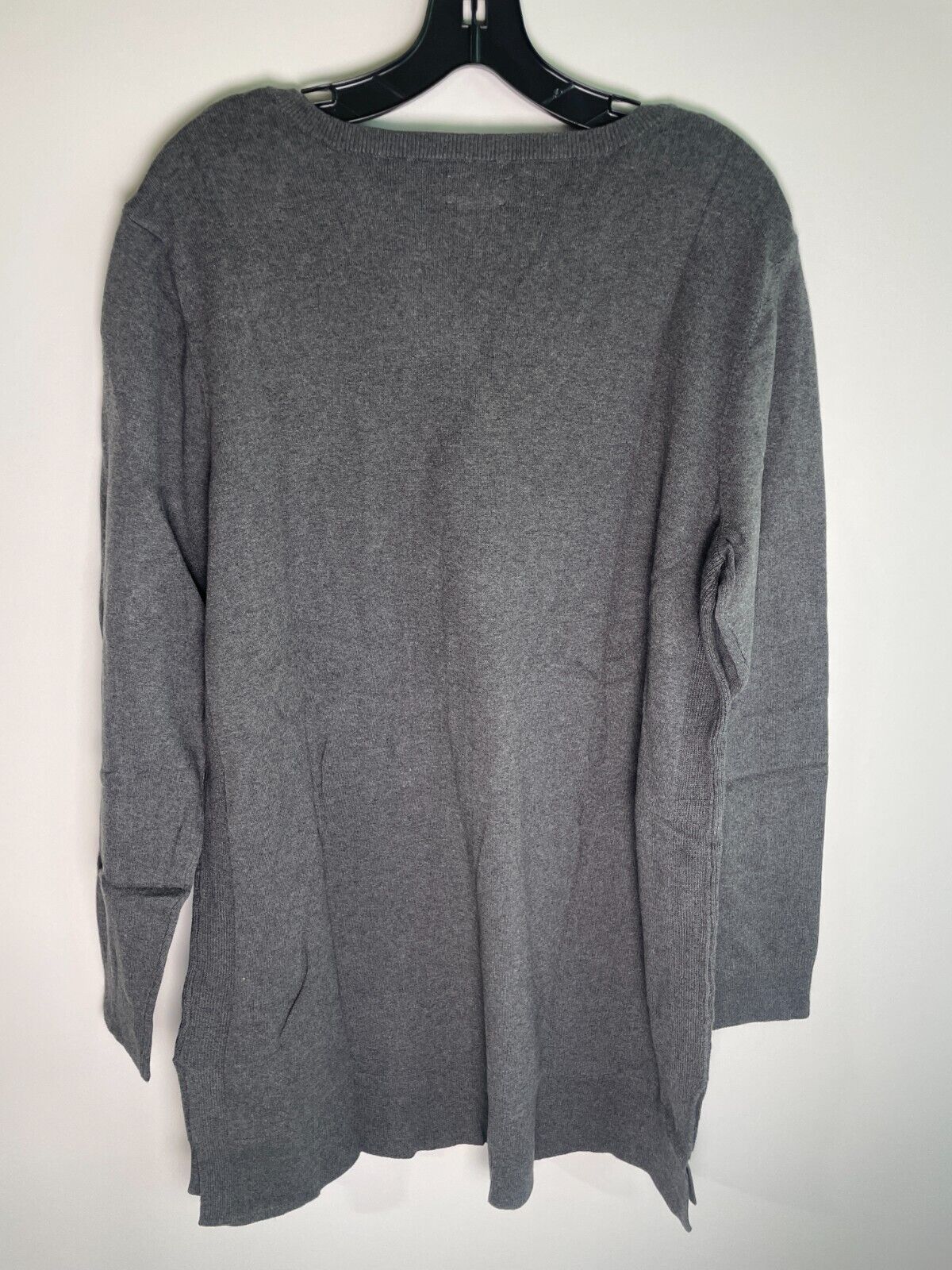 Duluth Trading Co Women's XL Shiftless V-Neck Tunic Sweater Gray 80552 WLH