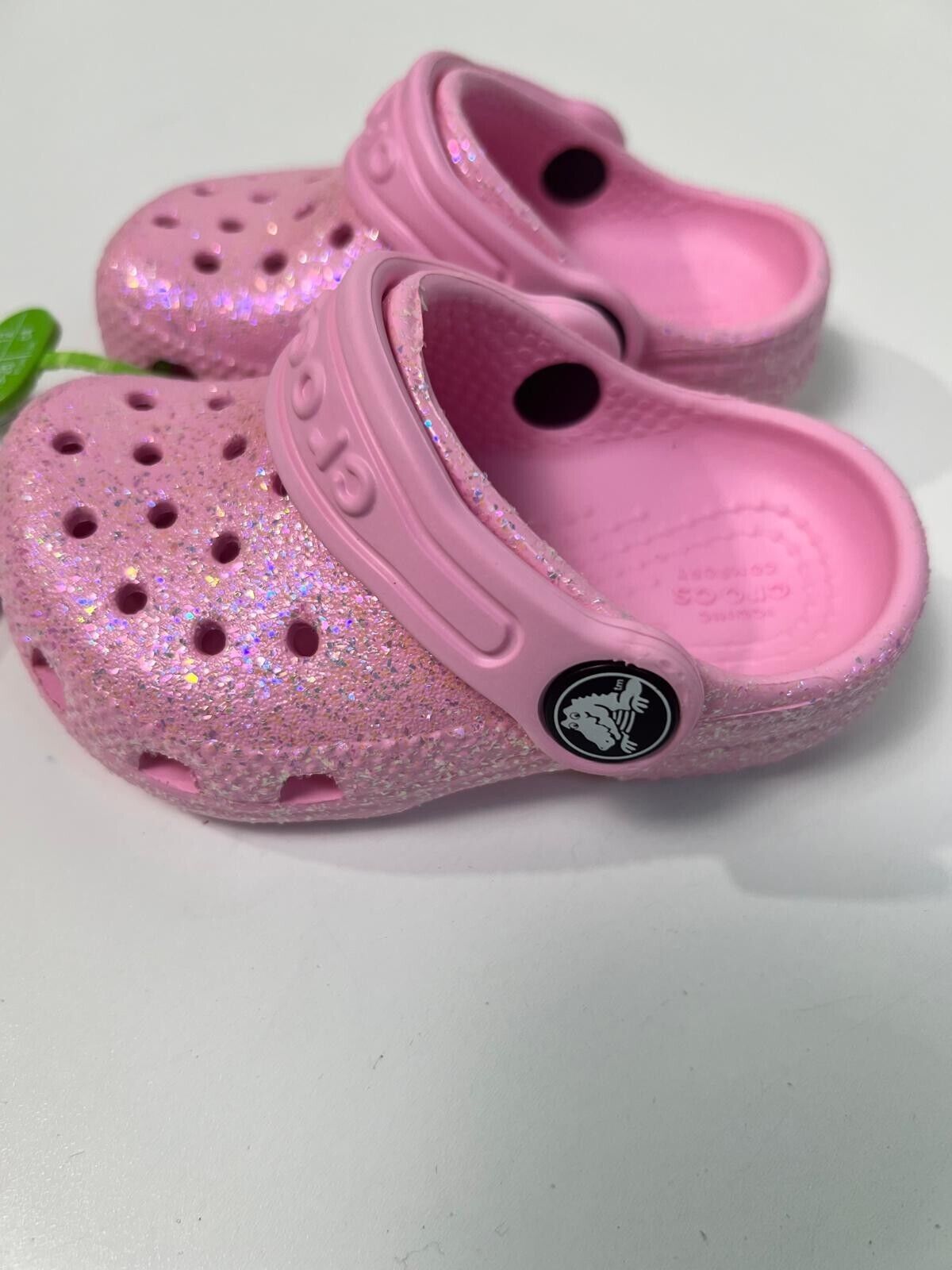 Crocs Little Kid Girls C4 Flamingo Flament Rose Classic Glitter 2 Clogs Toddler